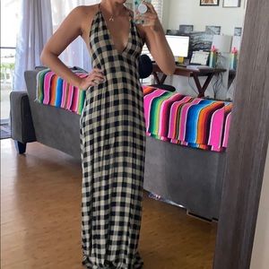 Acacia Sumba black check maxi